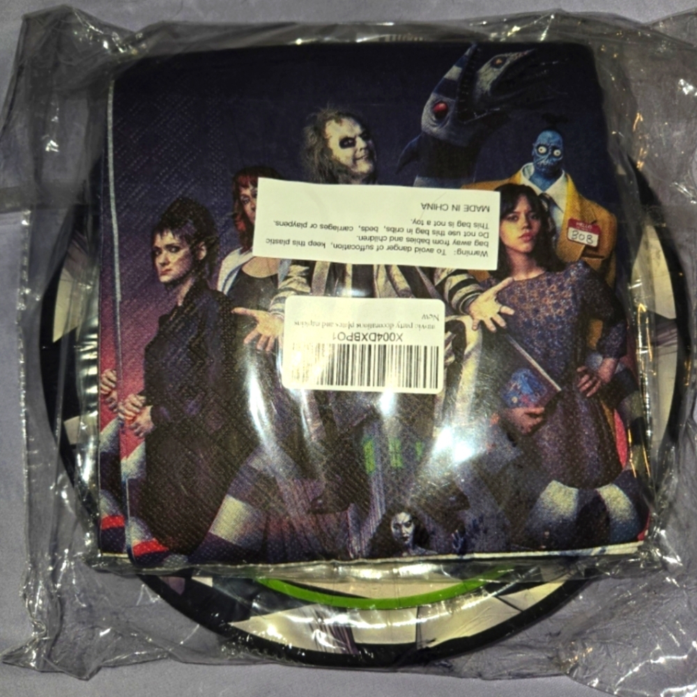 Beetlejuice party plate set